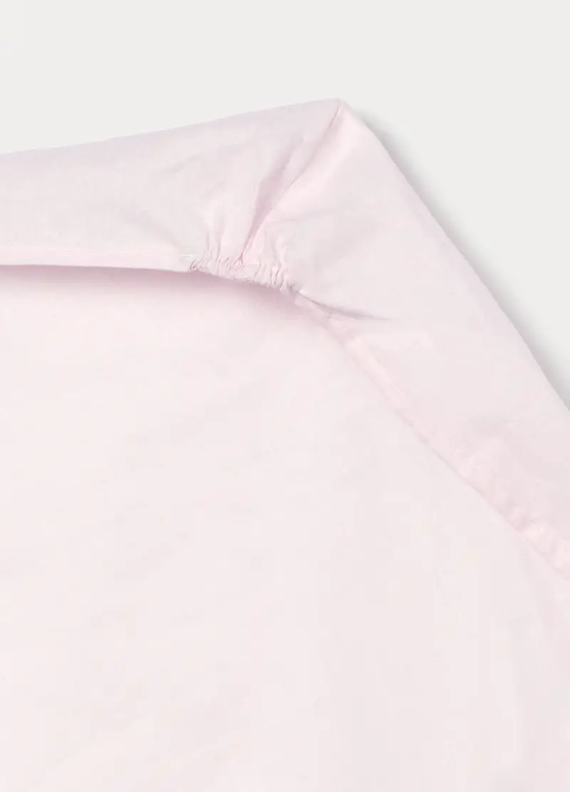 Set Lenzuola Culla In Puro Cotone Neonata, Neonato, Bianco/Rosa, U miniatura 2