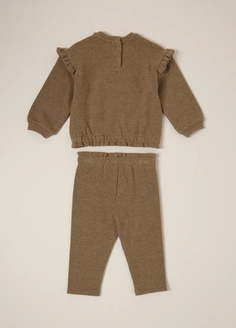 Set Marrone Per Neonato Con Applicazioni A Cuore, Neonata, Marrone cioccolato miniatura 2