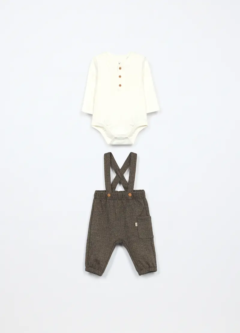 Blukids, Set Misto Cotone Neonato, Marrone scuro, Taglia: 1-3