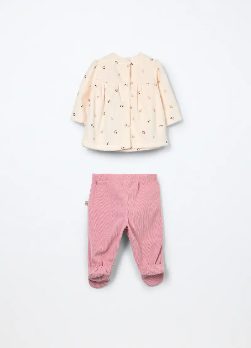 Set Misto Cotone Velour Neonata, Rosa scuro miniatura 2