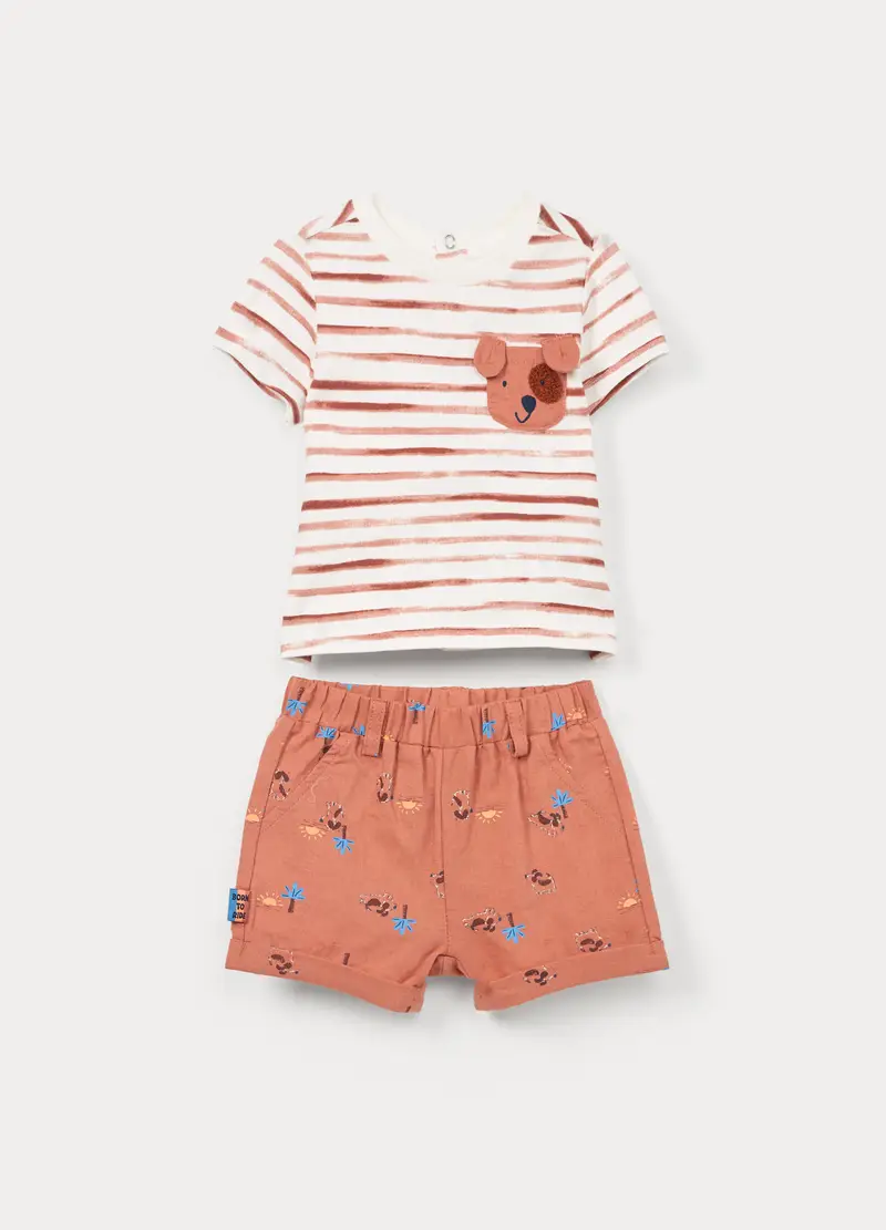 Set Misto Lino Neonato, Arancione papaya