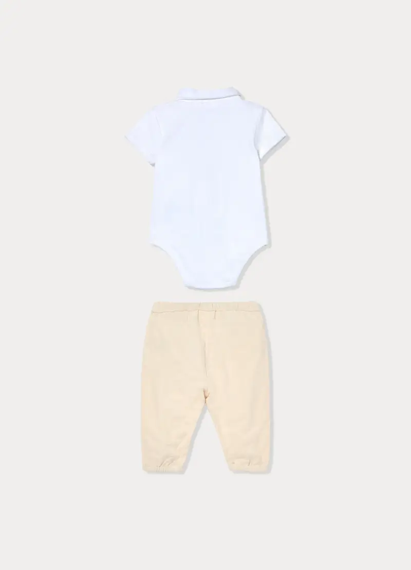 Set Misto Lino Neonato, Bianco/Beige miniatura 2