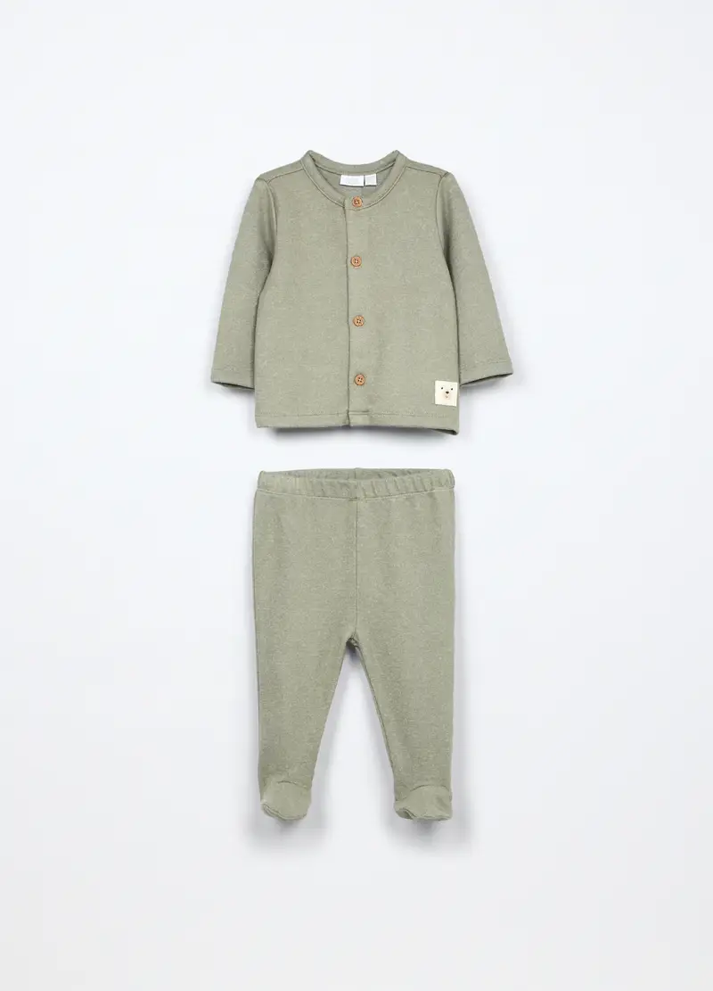 Blukids, Set Misto Viscosa Neonato, Verde salvia, Taglia: 1-3