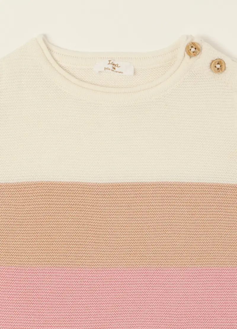 Set Neonata In Puro Cotone Multicolor A Righe, Rosa miniatura 3