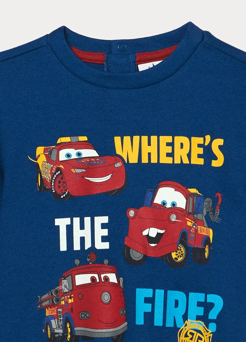 Set Pigiama Disney In Interlock Di Puro Cotone, Neonato, Blu scuro miniatura 3