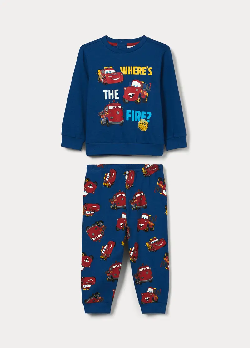 Set Pigiama Disney In Interlock Di Puro Cotone, Neonato, Blu scuro