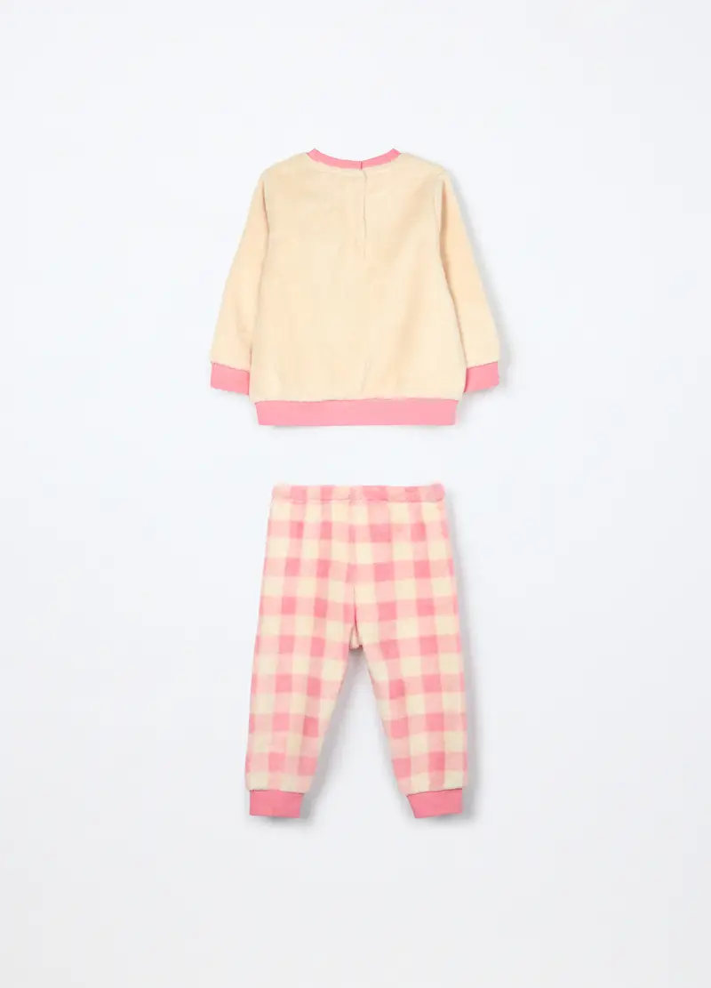 Set Pigiama In Coral Fleece Neonata, Rosa pastello miniatura 2