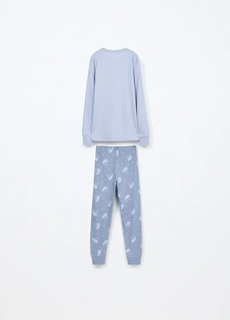 Set Pigiama In Interlock Di Puro Cotone Ragazza, Bambina, Azzurro chiaro miniatura 2