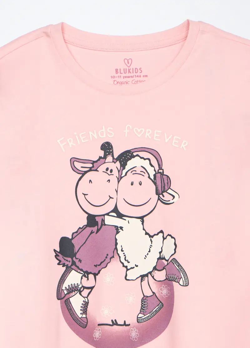 Set Pigiama In Interlock Di Puro Cotone Ragazza, Bambina, Rosa pastello miniatura 3