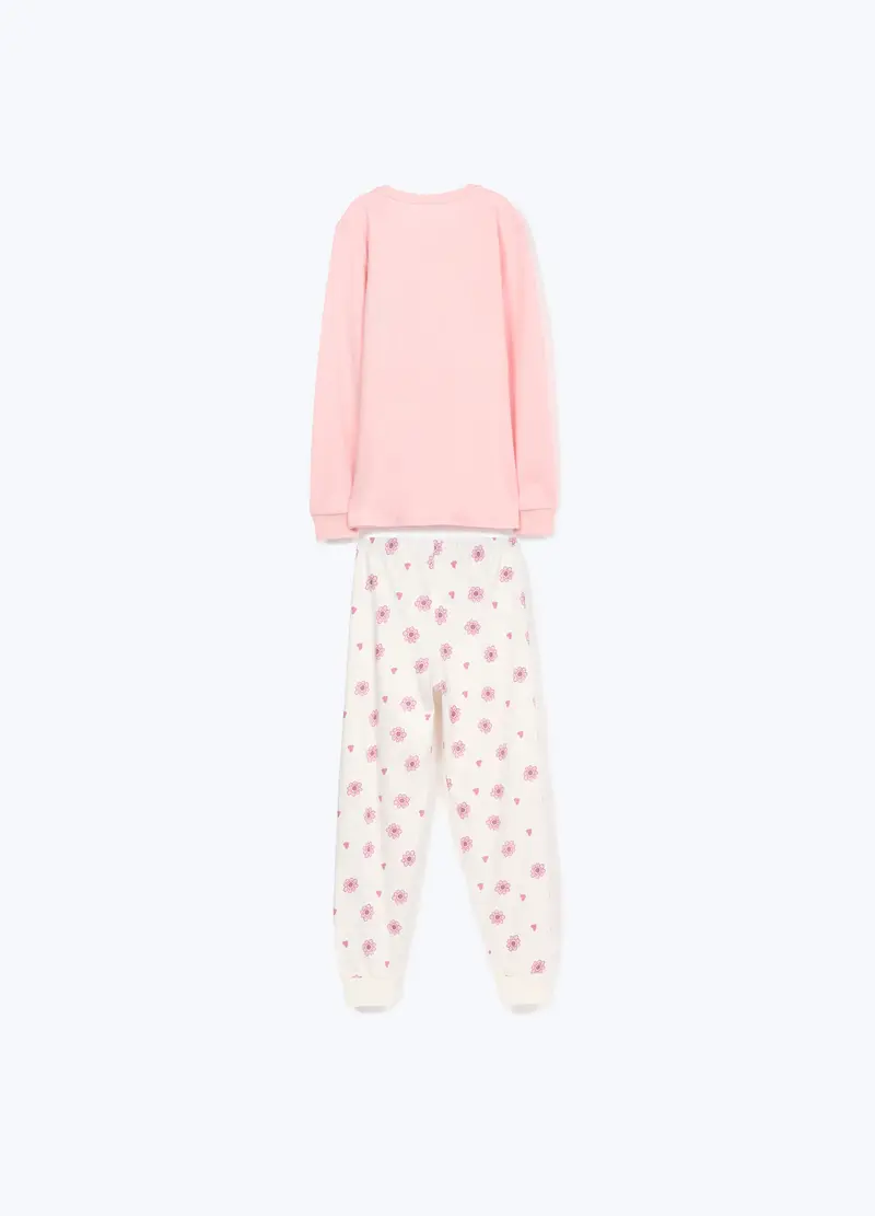 Set Pigiama In Interlock Di Puro Cotone Ragazza, Bambina, Rosa pastello miniatura 2