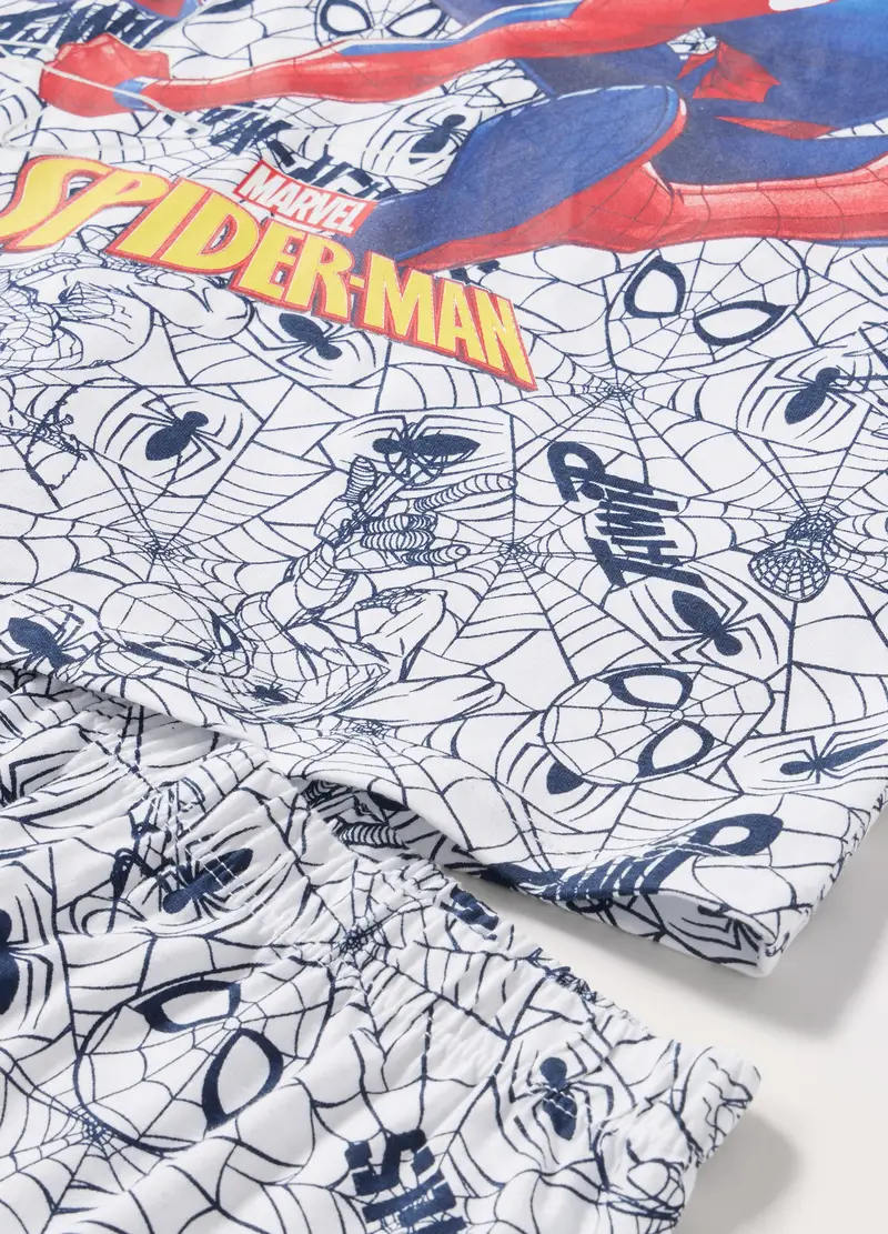 Set Pigiama In Jersey Di Puro Cotone Bambino Spider-man, Bianco miniatura 2