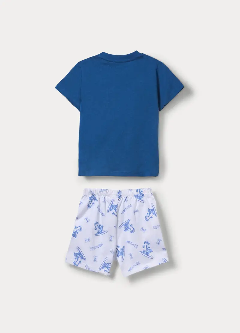 Set Pigiama In Jersey Di Puro Cotone, Neonato, Blu Bluette miniatura 2