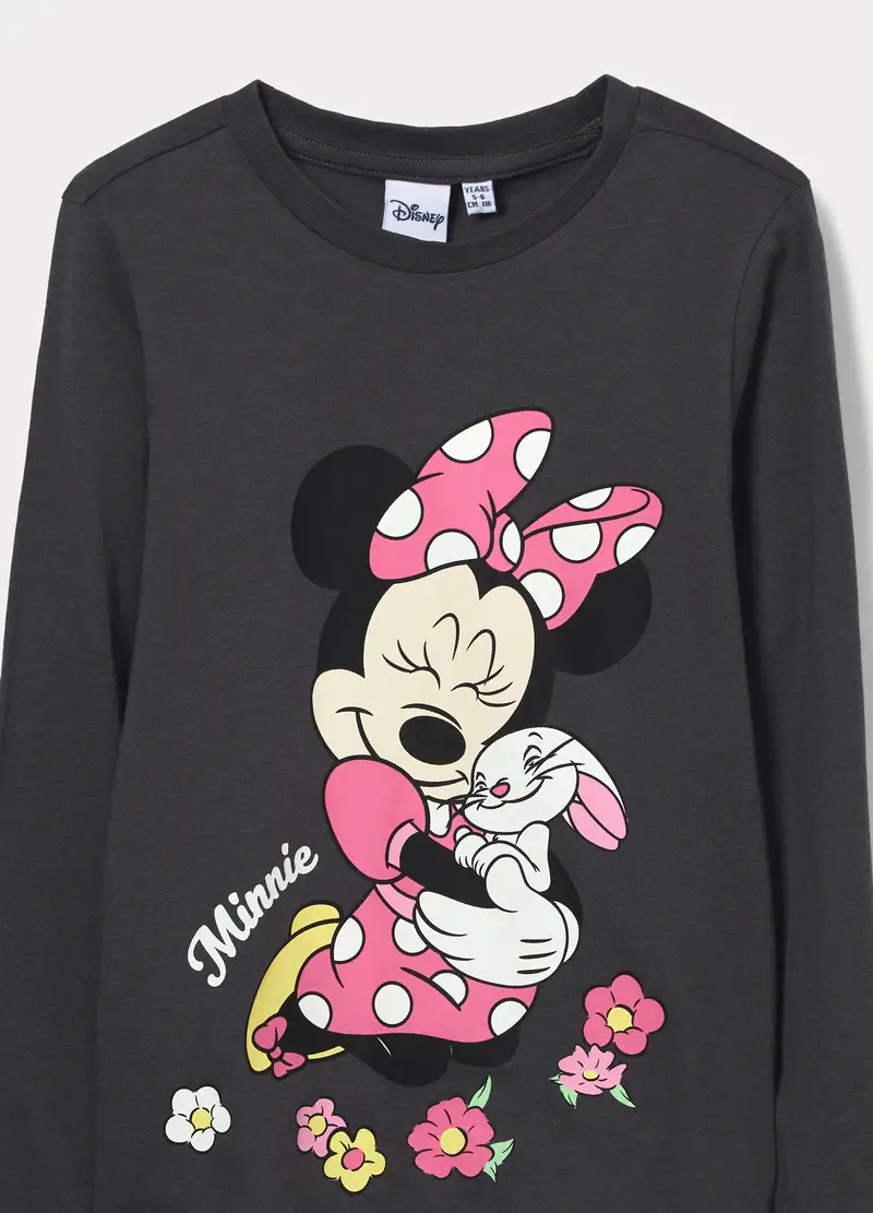 Set Pigiama Lungo Disney In Jersey Di Puro Cotone Bambina, Nero miniatura 3