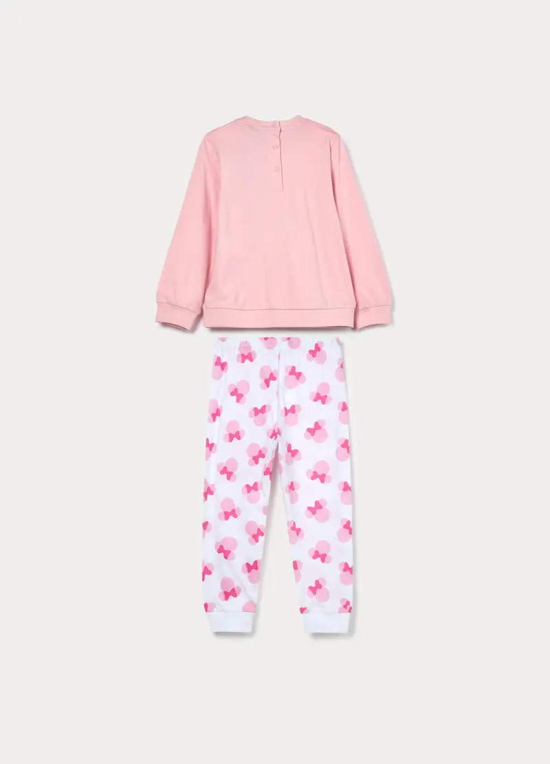 Set Pigiama Lungo Disney In Jersey Di Puro Cotone, Neonata, Rosa pastello miniatura 2