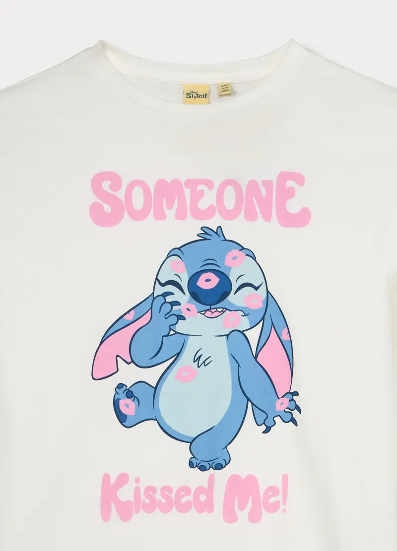 Set Pigiama Lungo Disney In Jersey Di Puro Cotone Ragazza, Bambina, Bianco/Azzurro miniatura 3