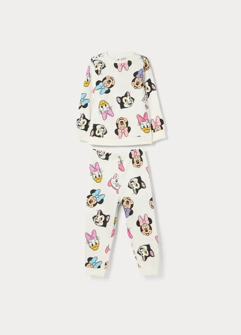 Set Pigiama Lungo Disney In Puro Cotone Neonata, Bianco