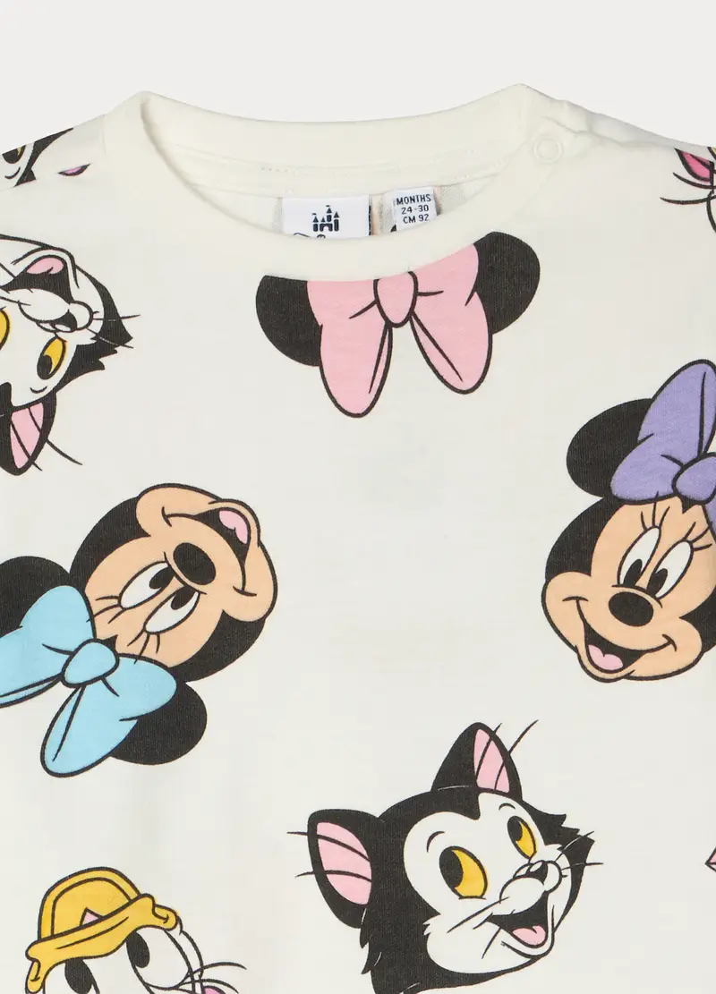 Set Pigiama Lungo Disney In Puro Cotone Neonata, Bianco miniatura 3