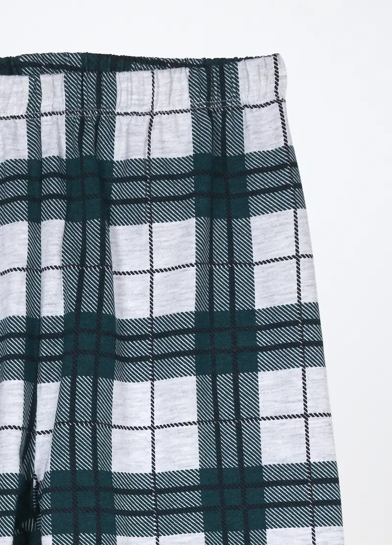 Set Pigiama Lungo In Cotone Fleece Ragazzo, Bambino, Verde miniatura 3