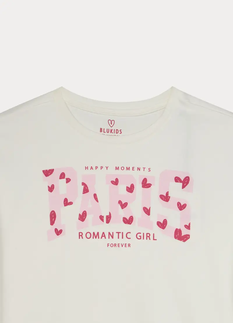 Set Pigiama Lungo In Interlock Di Puro Cotone Bambina, Bianco/Rosa miniatura 3