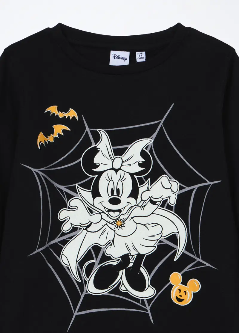 Set Pigiama Lungo In Interlock Di Puro Cotone Bambina, Nero stampa 1 miniatura 3