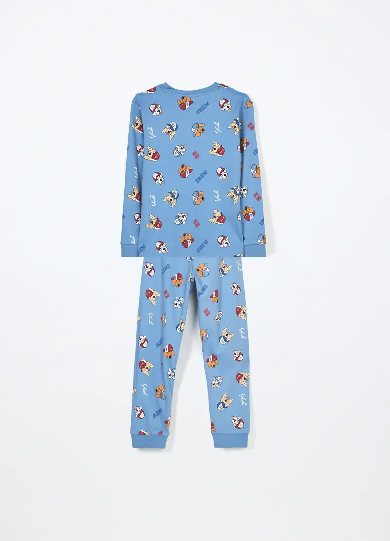 Set Pigiama Lungo In Interlock Di Puro Cotone Bambino, Azzurro cielo miniatura 2