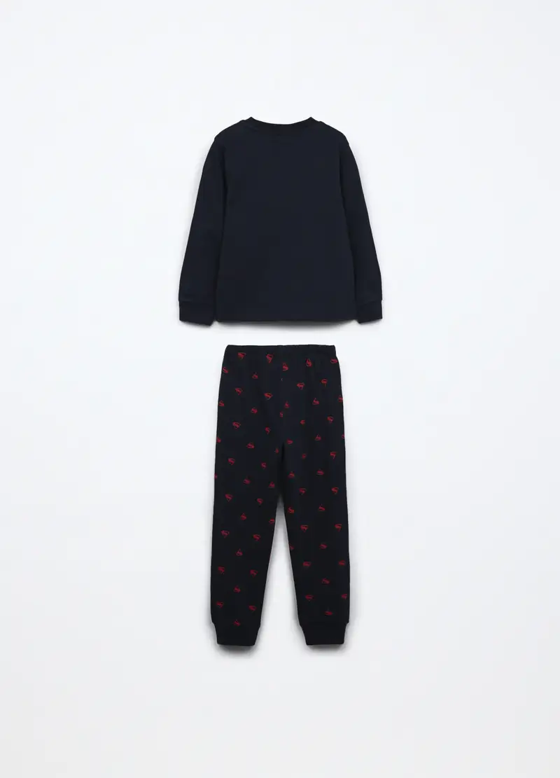 Set Pigiama Lungo In Interlock Di Puro Cotone Bambino, Bianco miniatura 2