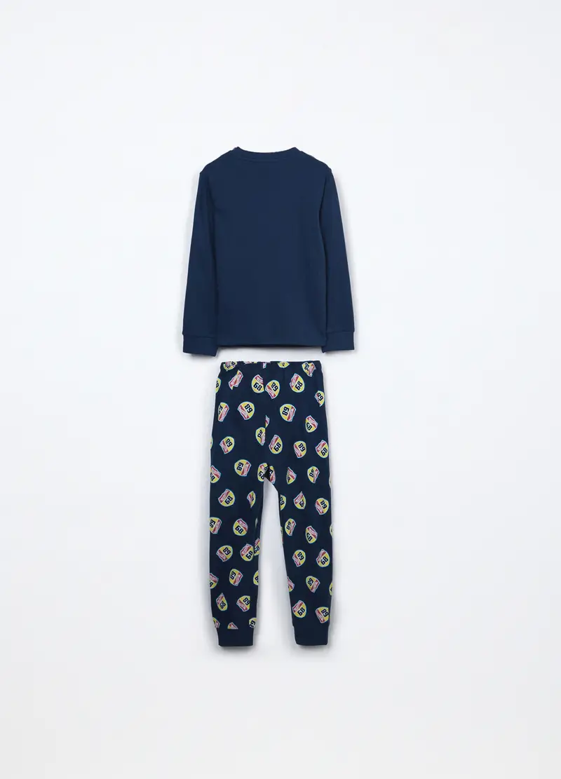 Set Pigiama Lungo In Interlock Di Puro Cotone Bambino, Blu Bluette miniatura 2