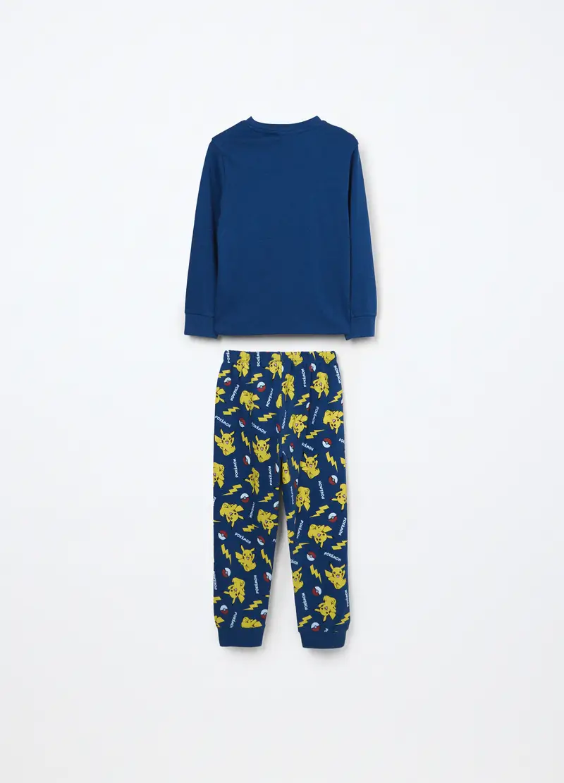 Set Pigiama Lungo In Interlock Di Puro Cotone Bambino, Blu indigo miniatura 2