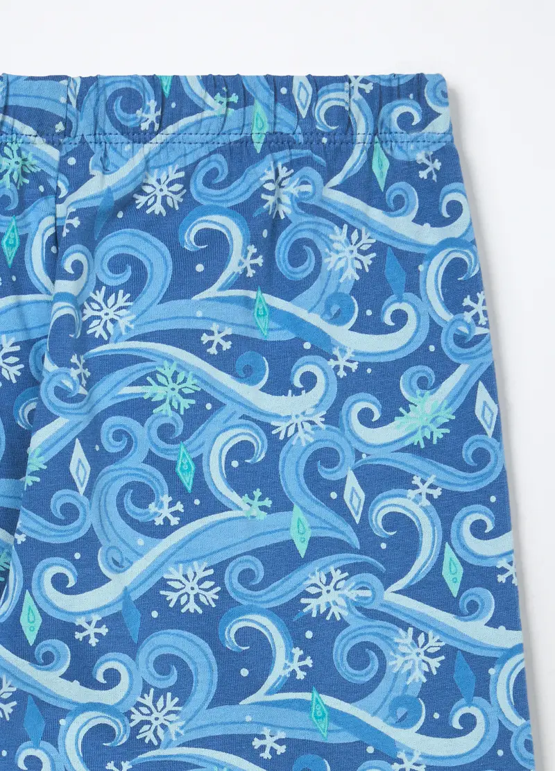 Set Pigiama Lungo In Jersey Di Puro Cotone Bambina, Azzurro cielo miniatura 3