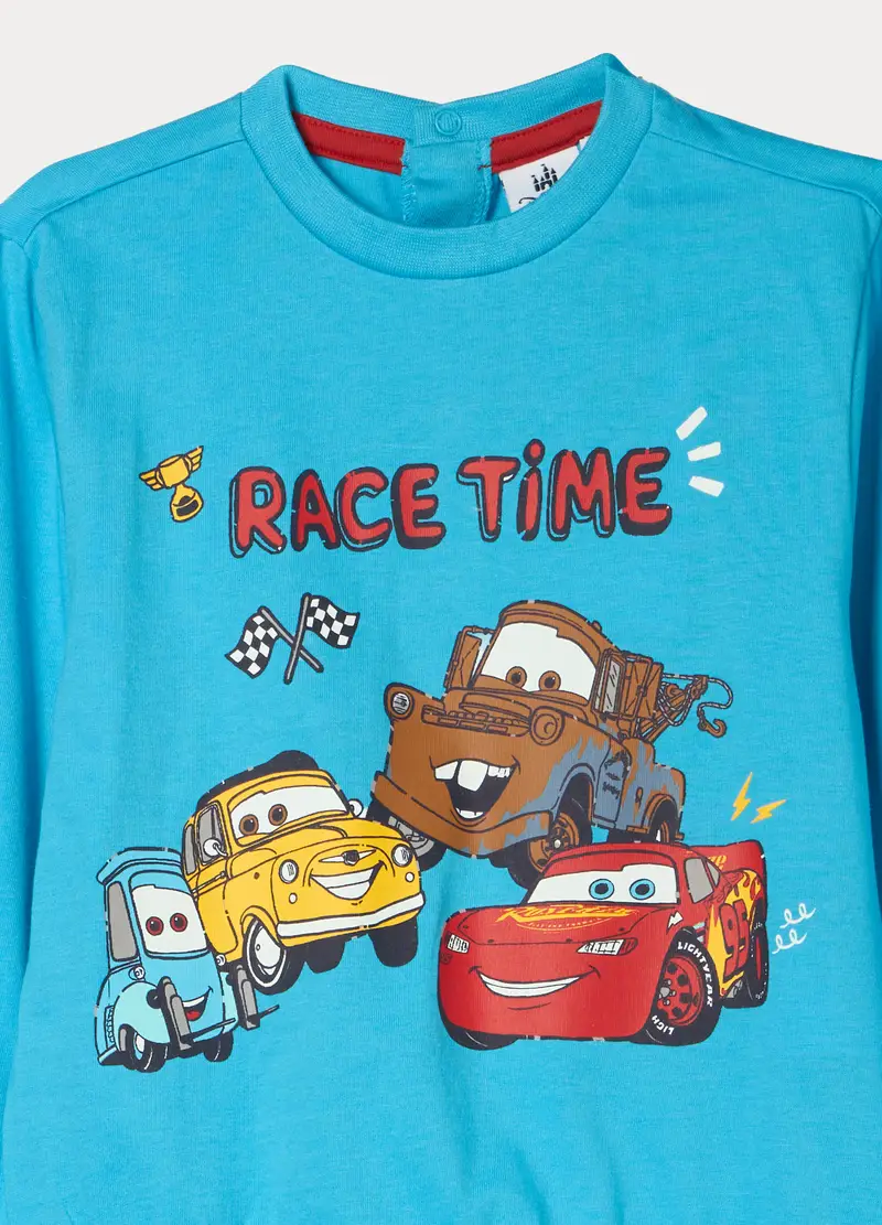 Set Pigiama Lungo In Jersey Di Puro Cotone, Neonato, Azzurro cielo miniatura 3