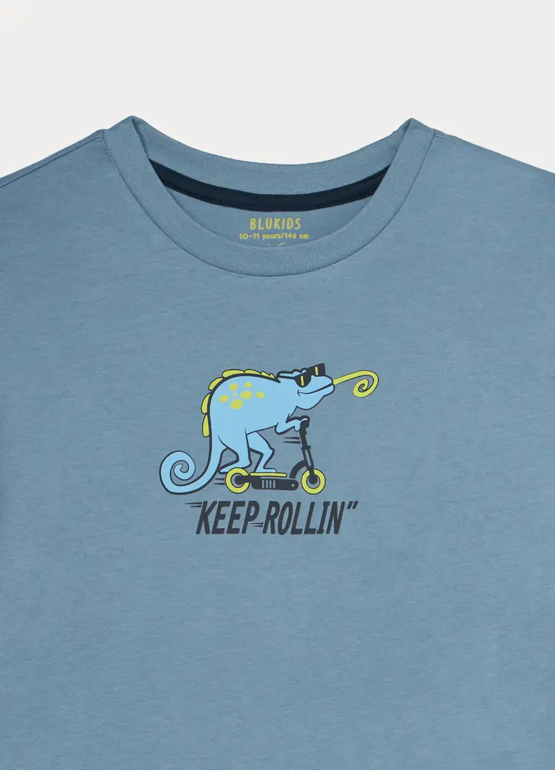 Set Pigiama Lungo In Jersey Di Puro Cotone Ragazzo, Bambino, Azzurro acquamarina miniatura 3