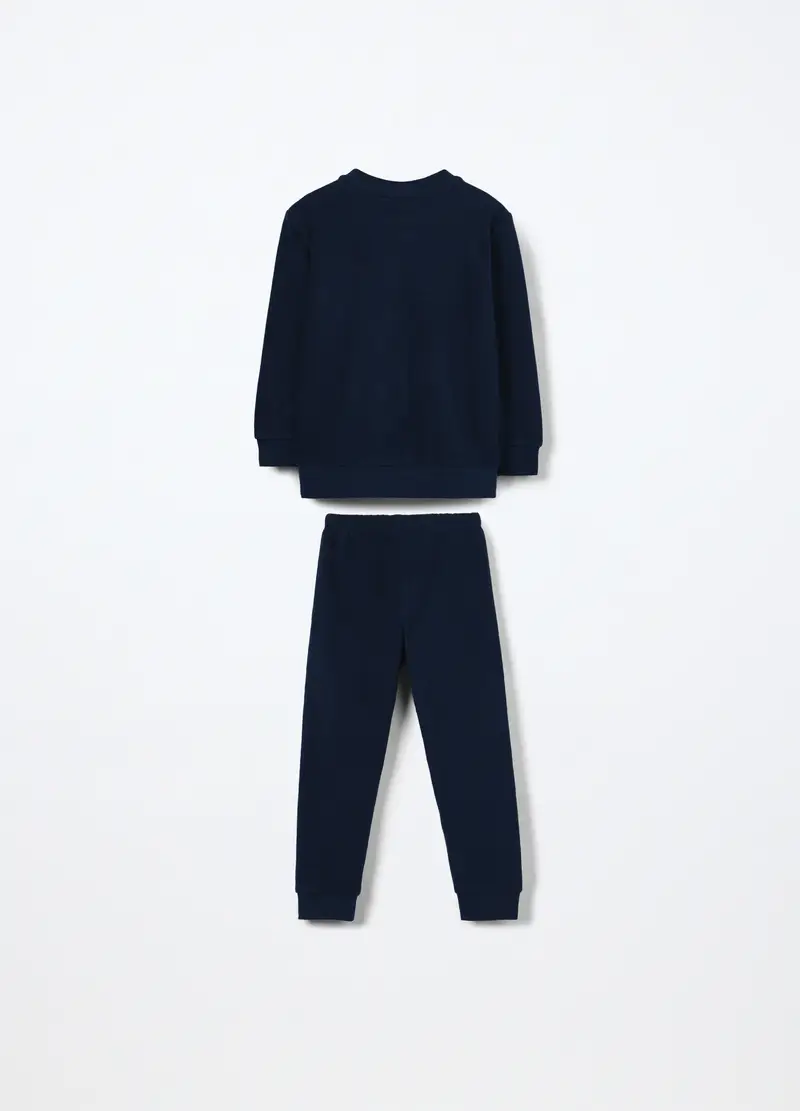 Set Pigiama Lungo In Pile Bambino, Blu Bluette miniatura 2