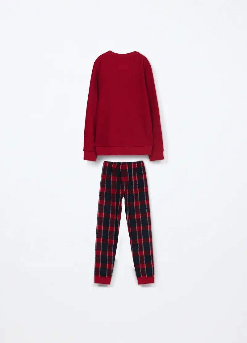 Set Pigiama Lungo In Pile Ragazza, Bambina, Rosso aragosta miniatura 2