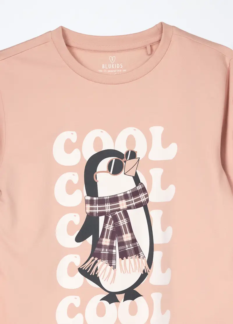 Set Pigiama Lungo In Puro Cotone Fleece Ragazza, Bambina, Rosa pastello miniatura 3