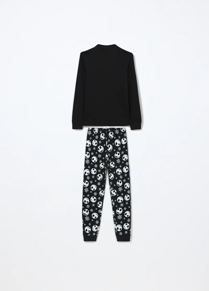 Set Pigiama Lungo Nightmare Before Christmas In Puro Cotone Ragazzo, Bambino, Nero stampa 1 miniatura 2