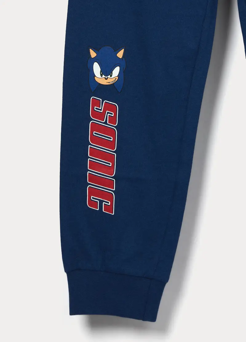 Set Pigiama Lungo Sonic In Jersey Di Puro Cotone Bambino, Blu Bluette miniatura 3