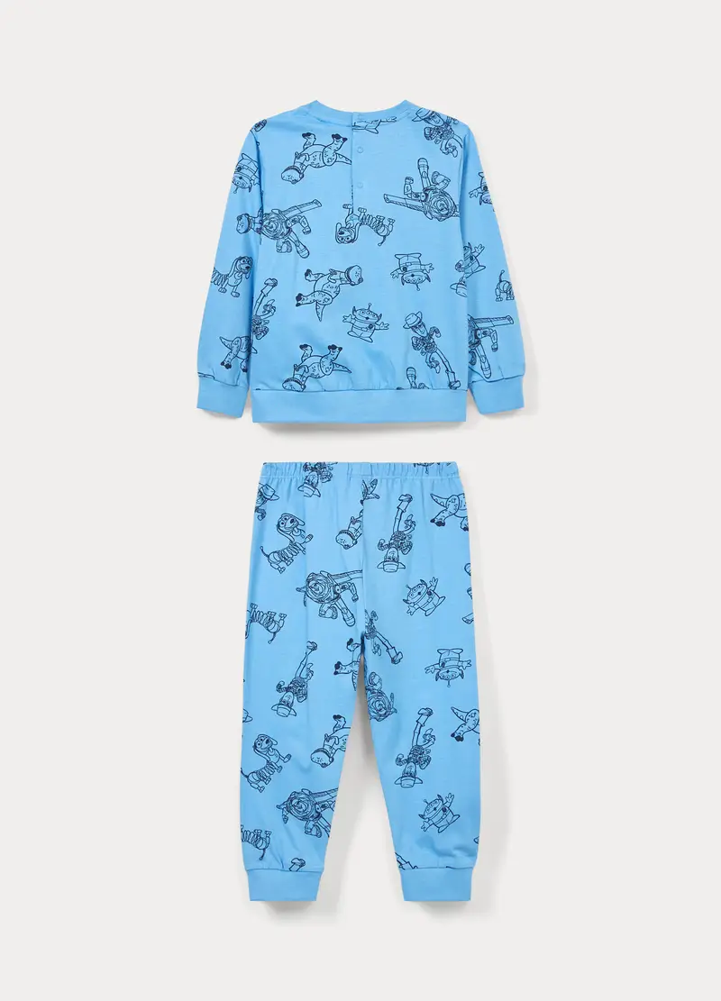 Set Pigiama Toy Story In Jersey Di Puro Cotone, Neonato, Azzurro