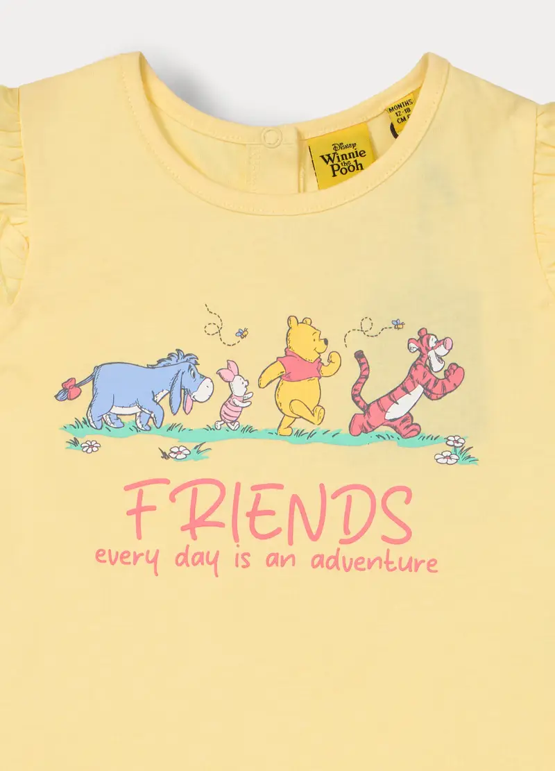 Set Pigiama Winnie The Pooh Corto In Jersey Di Puro Cotone, Neonata, Giallo banana miniatura 3
