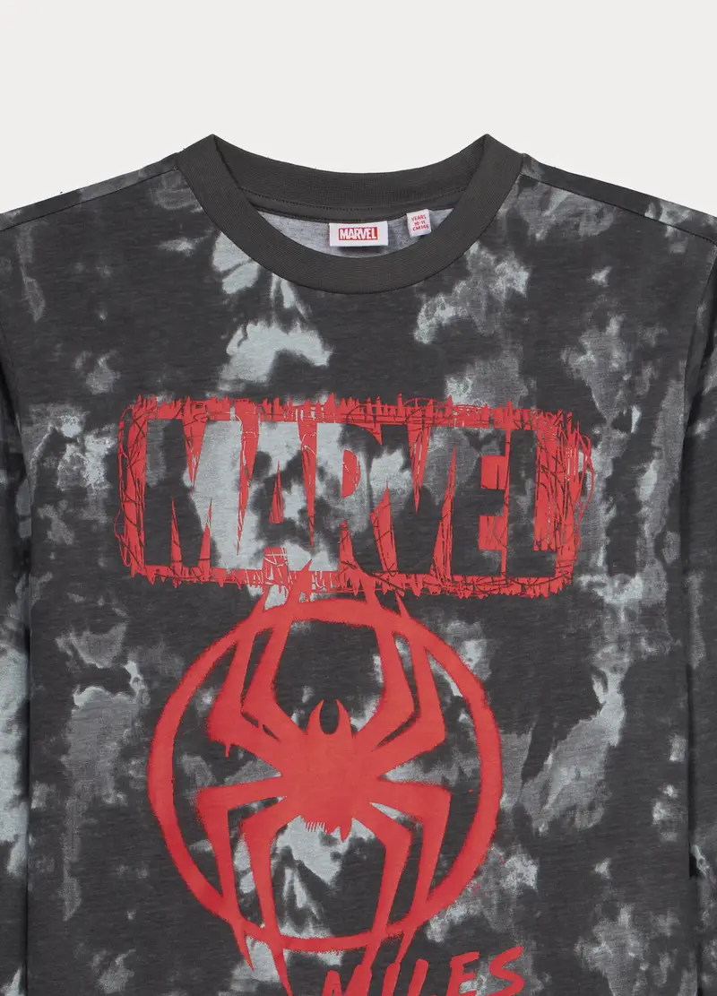 Set Pigiami Lungo In Jersey Di Puro Cotone Ragazzo, Bambino, Grigio scuro miniatura 2