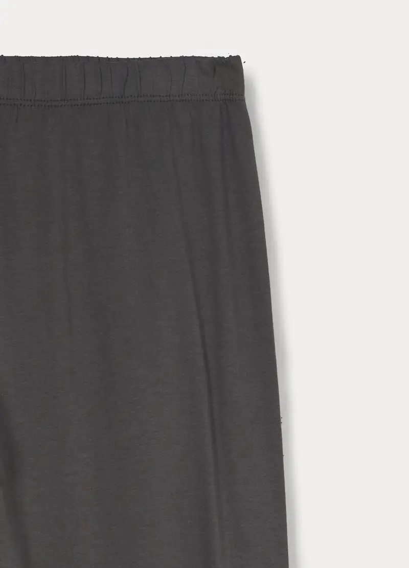 Set Pigiami Lungo In Jersey Di Puro Cotone Ragazzo, Bambino, Grigio scuro miniatura 3