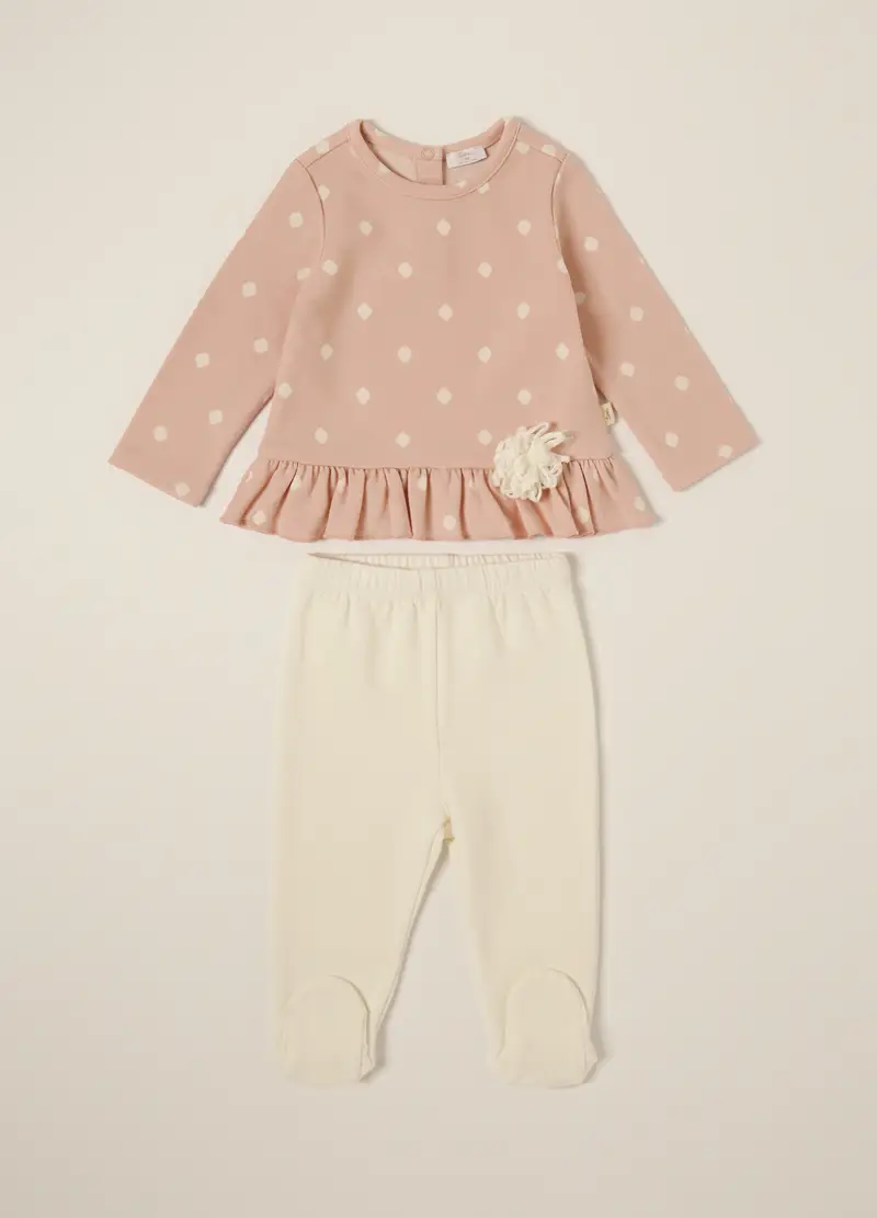 Set Rosa In Cotone Elasticizzato Per Neonato, Rosa chiaro