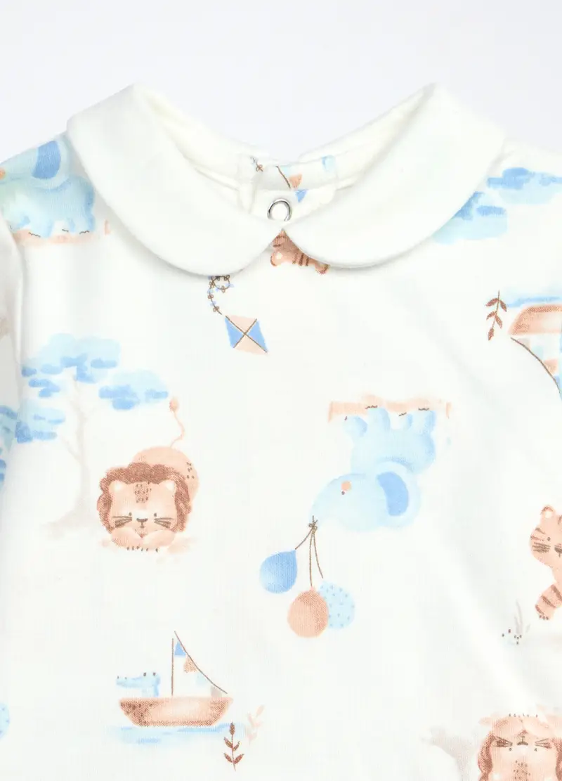 Blukids, Set Salopette + T-shirt Neonato, Blu scuro, Taglia: 0-1 miniatura 2