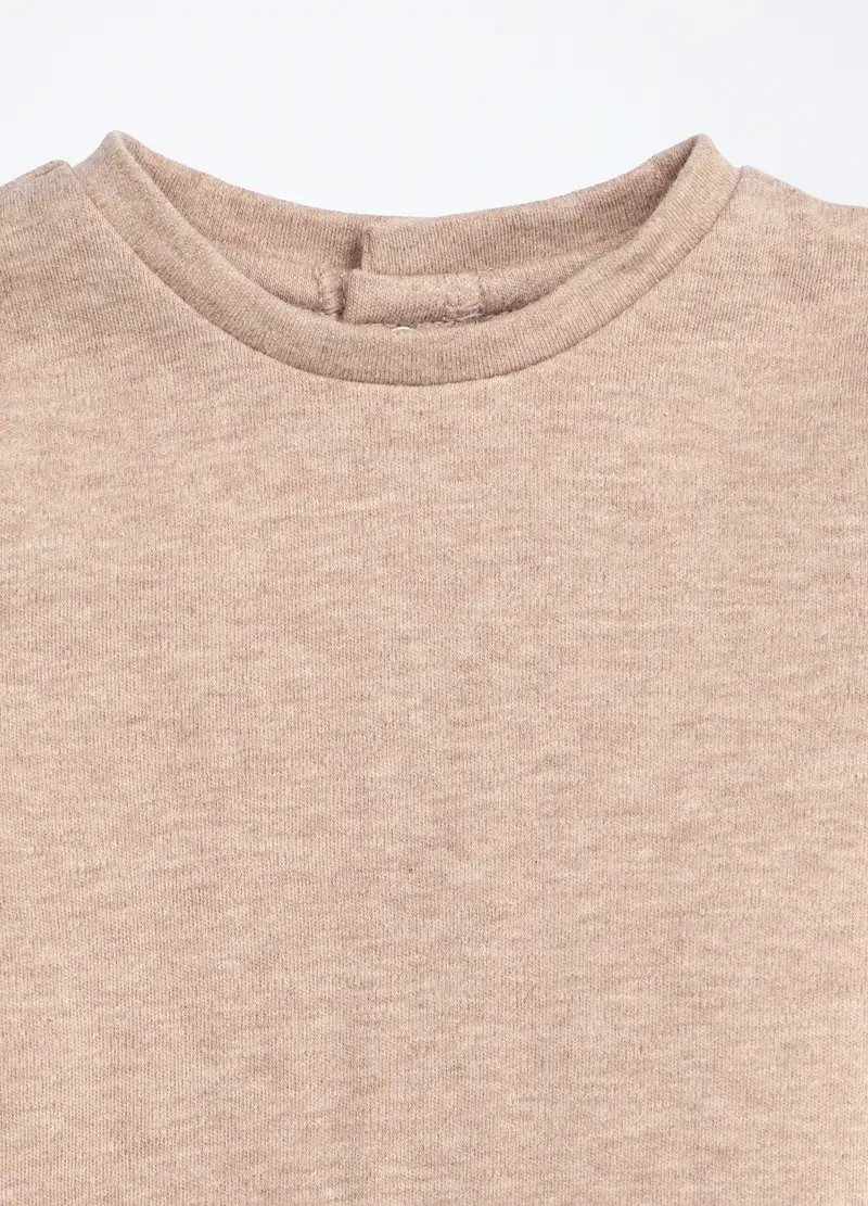 Blukids, Set Salopette + T-shirt Neonato, Unisex, Beige melange, Taglia: 0-1 miniatura 2