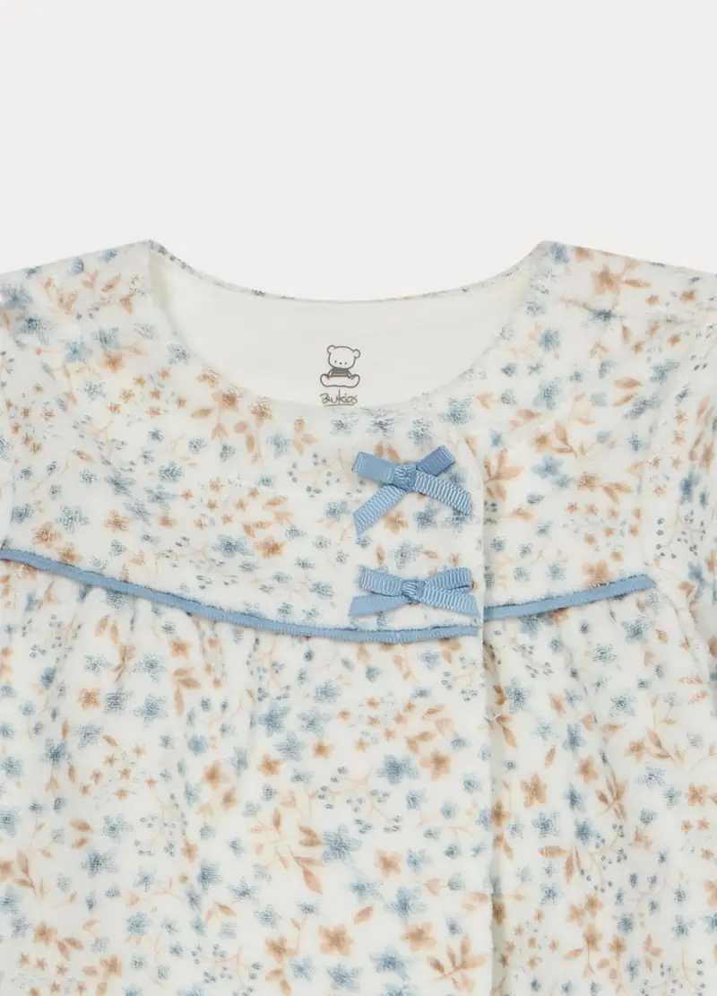 Set Velour Misto Cotone Neonata, Azzurro chiaro miniatura 3