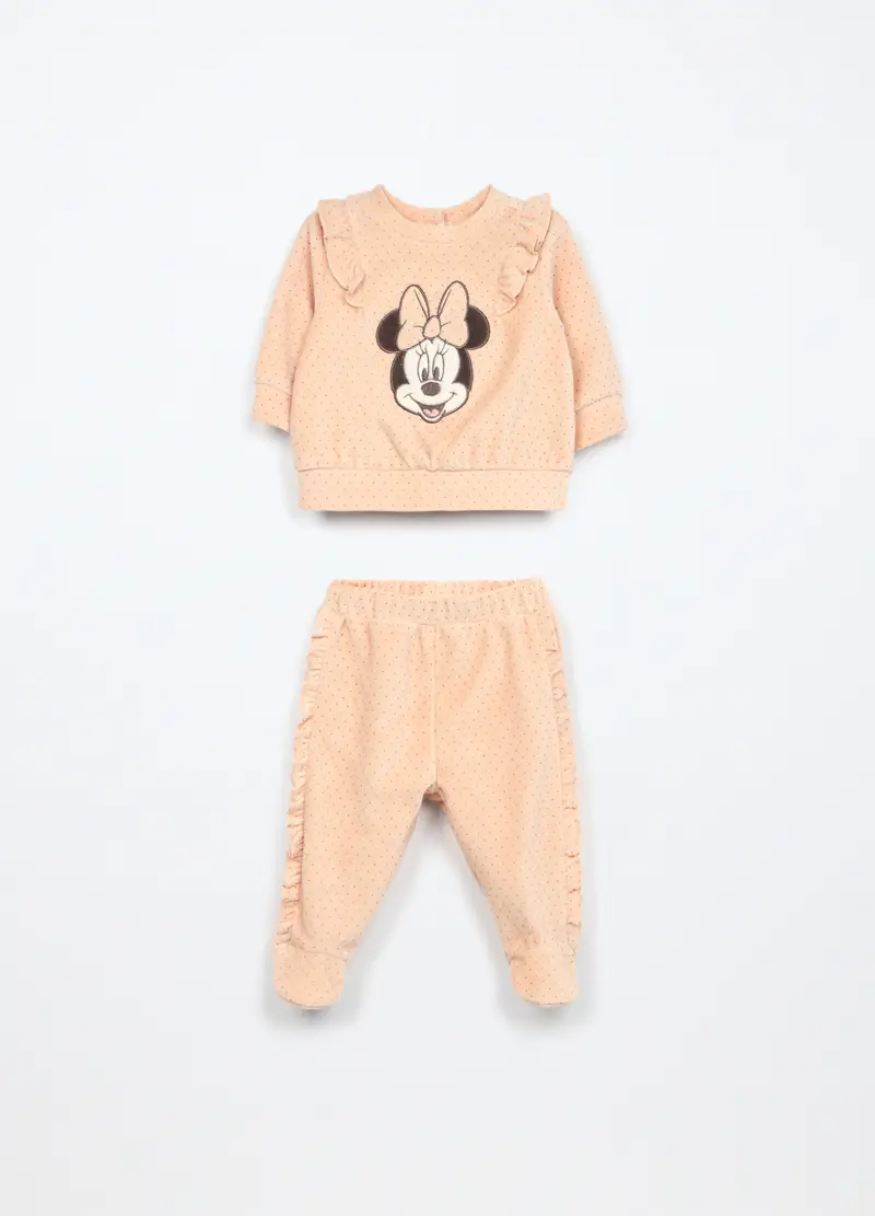 Blukids, Set Velour Misto Cotone Neonata, Beige chiaro, Taglia: 0-1