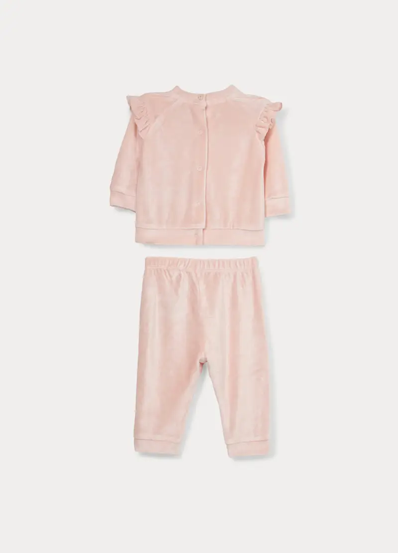 Set Velour Misto Viscosa Di Bamboo Neonata, Rosa pastello miniatura 2