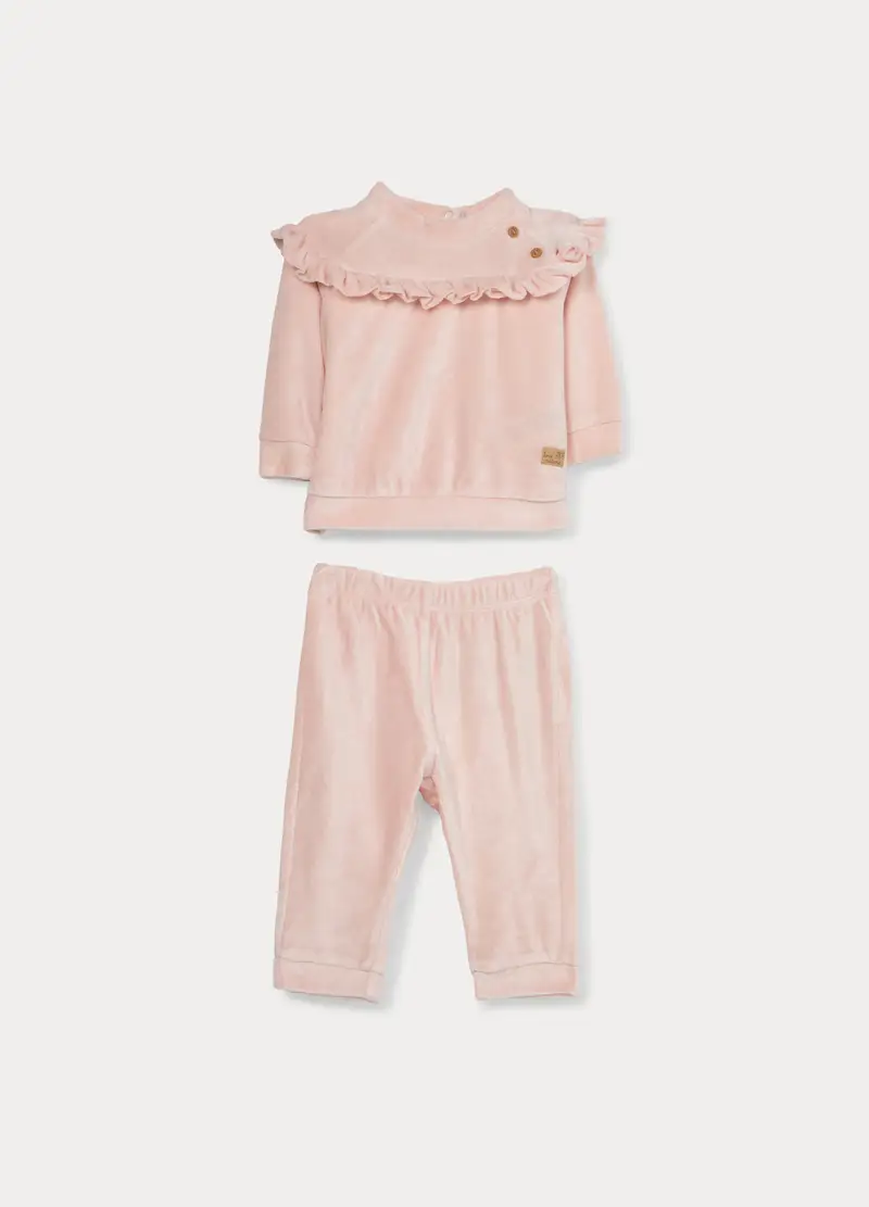 Set Velour Misto Viscosa Di Bamboo Neonata, Rosa pastello
