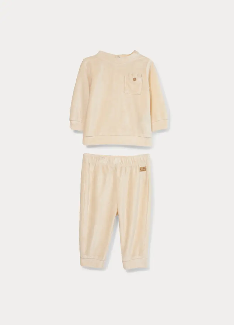 Set Velour Misto Viscosa Di Bamboo, Unisex, Giallo chiaro