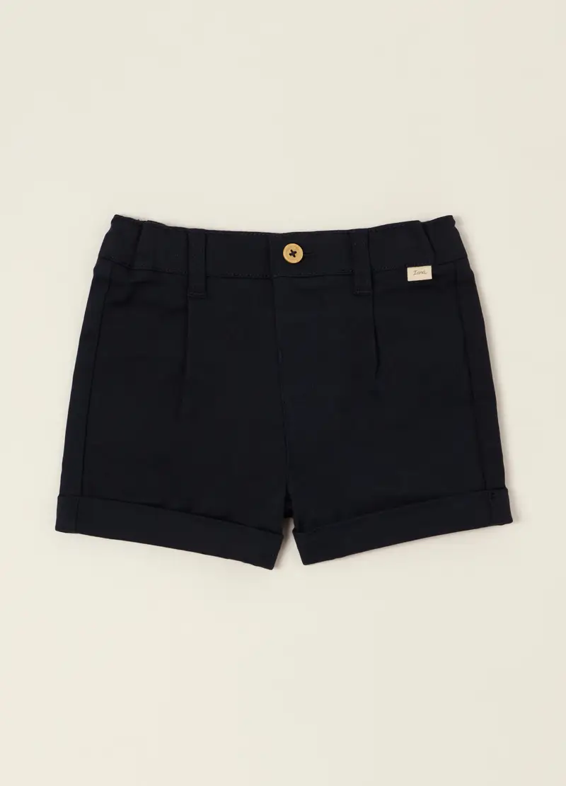 Shorts Blu In Cotone Elasticizzato, Neonato, Nero