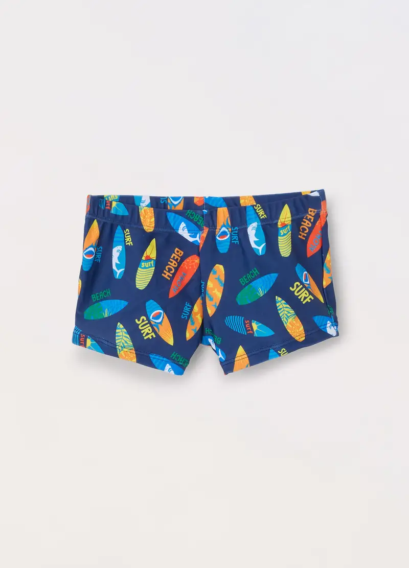 Blukids, Shorts Costume Bambino, Unisex, Blu/Arancione, Taglia: 3-4